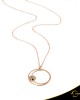 Necklace Crescent Small Single Ocean Blue  Brilliant  Pink gold K14 Code 9259