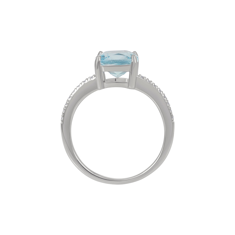Δαχτυλίδι Ασήμι 925 βαθμών Blue Τοπάζι Επιπλατινωμένο Κωδικός 016480