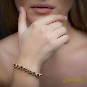 Bicolor bracelet made of 925 sterling silver Plated with yellow and white gold Code B50