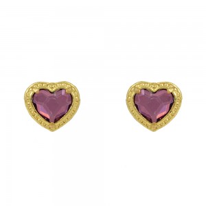 Bicolor earrings made of 925 sterling silver Hearts Plated with yellow and white gold Code S102-2p