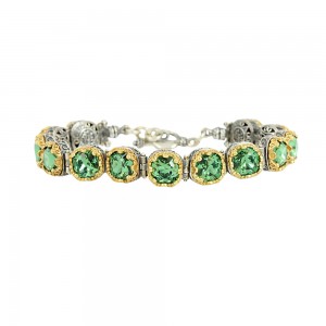 Bicolor bracelet made of 925 sterling silver Plated with yellow and white gold Code B42