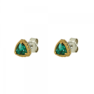 Bicolor earrings made of 925 sterling silver Plated with yellow and white gold Code S104-2