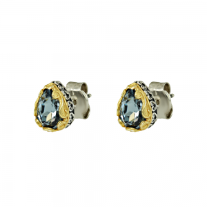 Bicolor earrings made of 925 sterling silver Plated with yellow and white gold Code S48