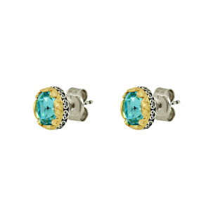Bicolor earrings made of 925 sterling silver Plated with yellow and white gold Code S46B