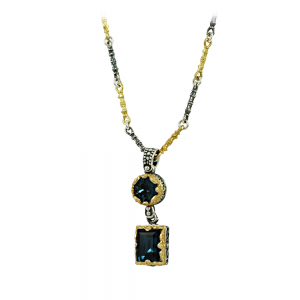 Bicolor necklace made of 925 sterling silve Plated with yellow and white gold Code M51