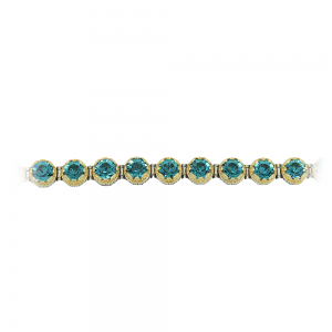 Bicolor bracelet made of 925 sterling silver Plated with yellow and white gold London Blue Code B50
