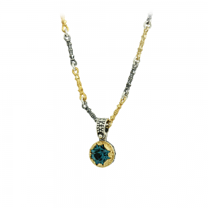 Bicolor necklace made of 925 sterling silve Plated with yellow and white gold London Blue Code M50