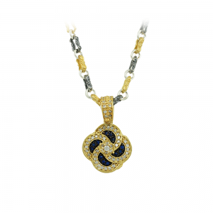 Bicolor necklace made of 925 sterling silve Plated with yellow and white gold Code M274