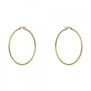 Earring rings made of yellow gold plated steel Code 006142