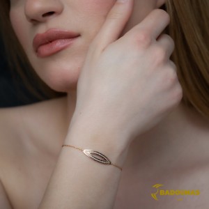 Bracelet Pink gold K14 with diamond Code 004231