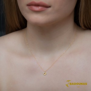 Cross with chain, Yellow gold K14 and pearl Code 005192