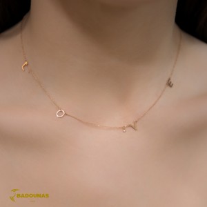 Necklace Love Pink gold K14 with diamond Code 005288