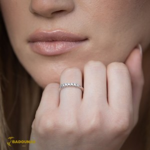 Ring White gold K14 with semiprecious stones Code 005600