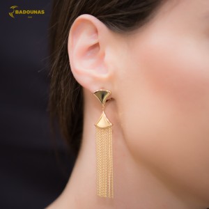 Earrings Yellow gold K14 Code 006323 