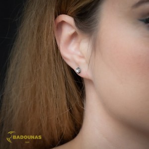 Diamond earrings White gold K18 Brilliant cut Code 006475
