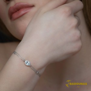 Bracelet  White gold K14 with semiprecious stones Code 007339