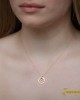 Κολιέ Κύκλος Ροζ χρυσός Κ14 με διαμάντια Κωδικός 007551