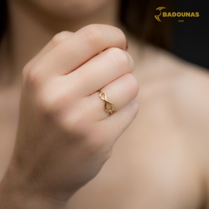 Ring Infinity Yellow gold K14 with Code 008128