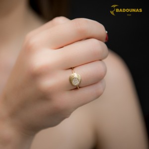 Δαχτυλίδι Κίτρινος χρυσός Κ14 με ημιπολύτιμες πέτρες Κωδικός 008133