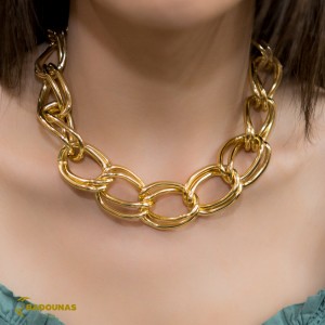 Necklace made of  yellow gold plated Aluminum Code 008233