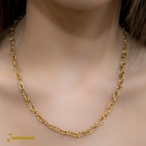 Necklace made of yellow gold plated Steel Code 008241