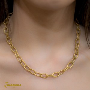 Necklace made of yellow gold plated Steel Code 008244