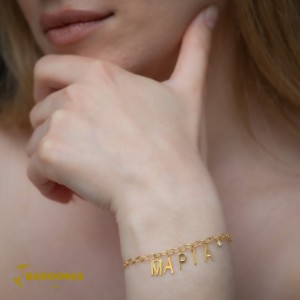 Bracelet Yellow gold K14 with diamond Code 008449