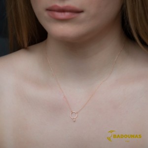 Necklace Cycle Pink gold K14 with pearl Code 008483