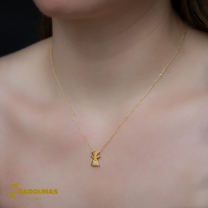 Necklace Girl shape Yellow gold K14 with diamond Code 008501