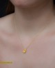 Κολιέ Καρδιά Κίτρινος χρυσός Κ14 με διαμάντι Κωδικός 008507