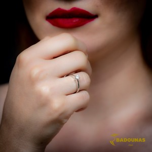 Μονόπετρο δαχτυλίδι Λευκός χρυσός Κ18 με διαμάντι πιστοποίησης GIA Κωδικός 008727