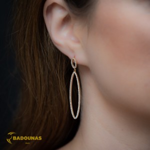 Earrings Yellow gold K14 Code 008812