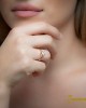 Μονόπετρο δαχτυλίδι Ροζ χρυσός Κ14 με ημιπολύτιμη πέτρα Κωδικός 008971