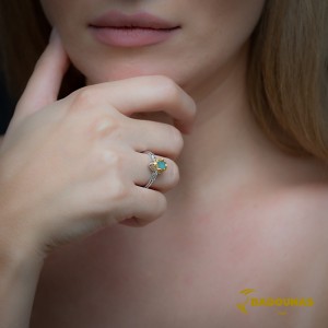 Bicolor ring made of 925 sterling silver Plated with yellow and white gold Code 009060