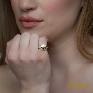 Ring Sevalie Yellow gold K14 with semiprecious crystals Code 009085