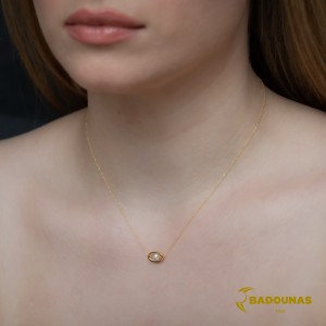 Necklace Yellow gold K14 with pearl Code 009299