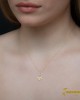 Κολιέ Μάτι Κίτρινος χρυσός Κ14 με μαργαριτάρια Κωδικός 009304
