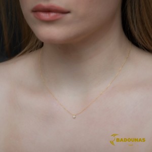 Necklace Yellow gold K14 with diamond Code 009318