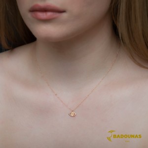 Necklace Pink gold K14 with Diamond Code 009336