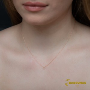 Necklace Pink gold K14 with diamond Code 009338