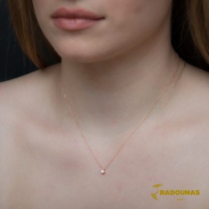Necklace Pink gold K14 with diamond Code 009342