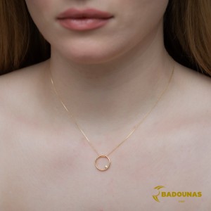 Necklace Cycle Yellow gold K14 with semiprecous crystal Code 009431