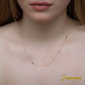 Necklace Yellow gold K9 with pearls Code 009577