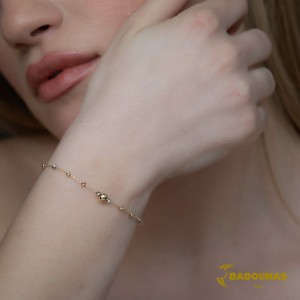 Bracelet Yellow, pink and white gold K14 Code 009591