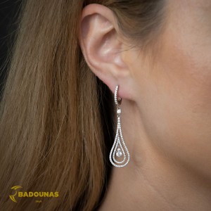 Earrings of Silver 925 White gold plated Code 010955