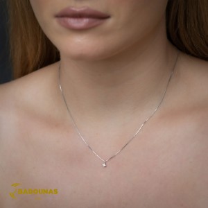 Necklace White gold K18 with diamond Code 011271