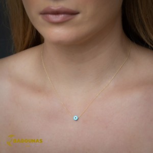 Necklace Yellow gold K14 with eye motif Code 011327
