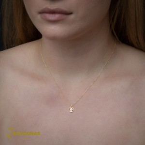 Necklace Girl Yellow gold K14 with ceramic Code 011627