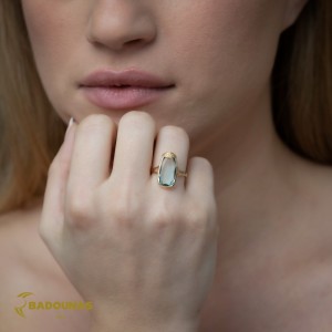 Ring Yellow gold K14 with semiprecious stones Code 011764