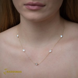 Necklace Yellow gold K14 with mother of pearl Code 011774